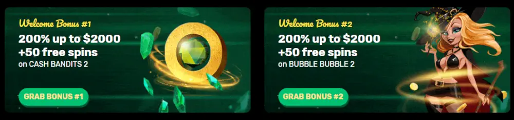OZwin multi-part welcome bonus packages for new players on selected pokies